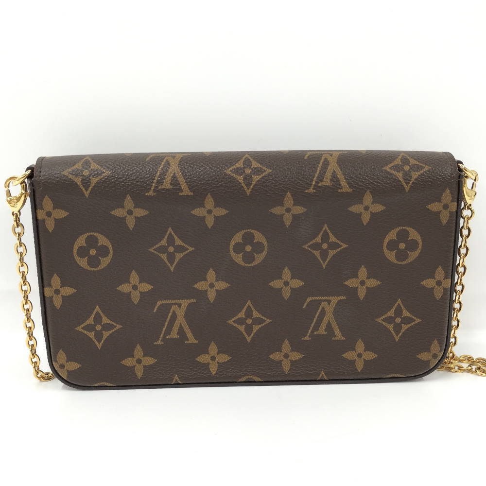Louis Vuitton Pochette Monogram Chain Felicie Shoulder Bag Brown